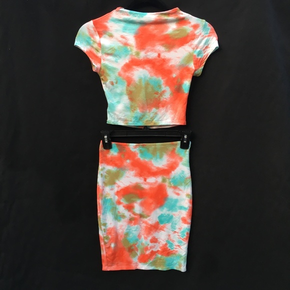 Good Karma Tie Dye Skirt + Crop Top Set, Small - Picture 3 of 6